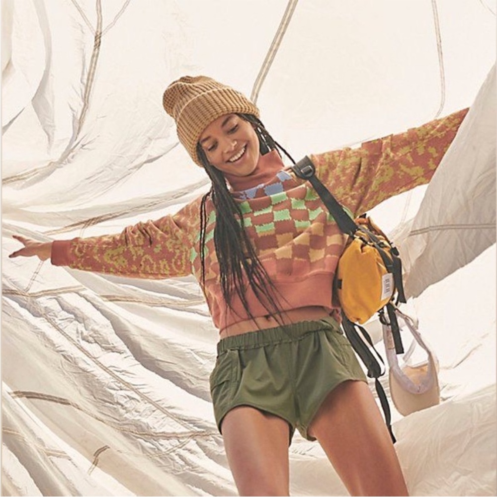 NWOT Free People Movement Good Times Printed Sweatshirt Size Medium In Multi